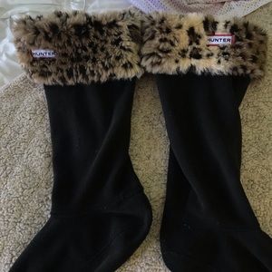 Cheetah print Hunter boot socks
